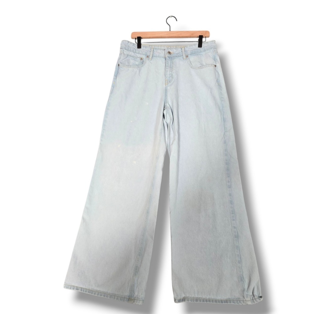 Ragged Priest Jeans Light Wash Wide Leg Baggy Womens Size 30 100% Cotton Denim